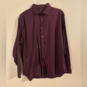 Kenneth Cole deep burgundy button down dress shirt